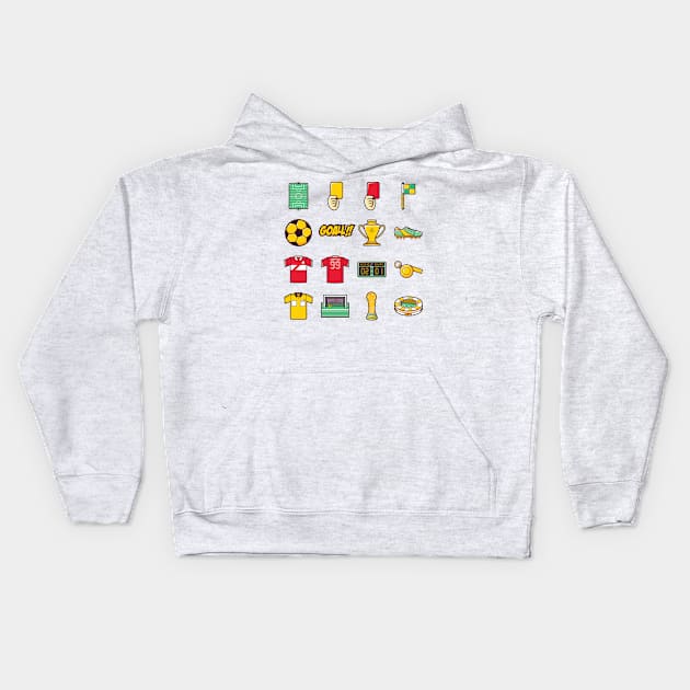 cute football soccer icon Kids Hoodie by ginanperdana